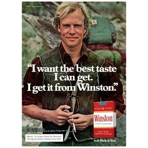1979 Winston Cigarettes Vintage Print Ad Nature Hiking Backpack Zippo Wall Art